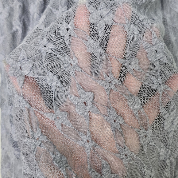 Zara Women's Off The Shoulder Lace Bodysuit | Bluish Gray | SMALL - Picture 8 of 12